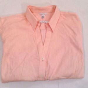 Calvin Klein Pink Pinstripe Button Down Shirt Size Large